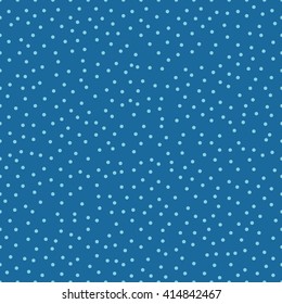Seamless azure blue chaotic tileable polka dot pattern vector
