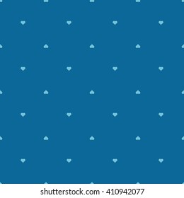 Seamless azure blue hearts pattern vector