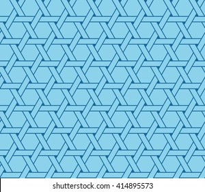 Seamless azure blue hexagonal clockwise turning sun pattern vector