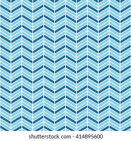 Seamless azure blue interchanging chevrons pattern vector