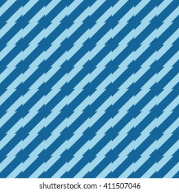 Seamless azure blue irregular spiky stripes pattern vector