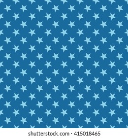 Seamless azure blue stars pattern vector