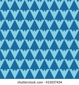 Seamless azure blue vintage art deco diamond pattern vector