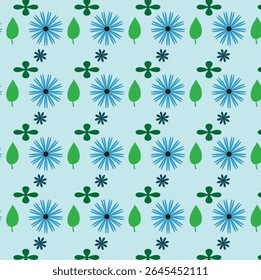 Diseño de patrones de flores azules sin costuras