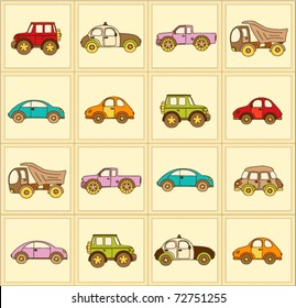 Seamless baby background with cars