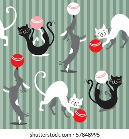  Seamless baby background with cats and dogs