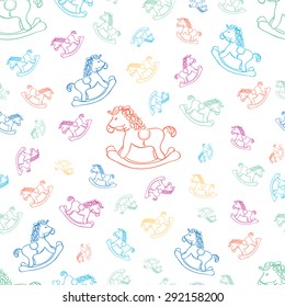Seamless baby background with horse
