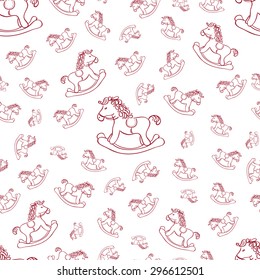Seamless baby background with horse