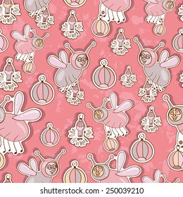 Seamless baby background with insects