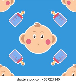 Seamless baby background and pattern