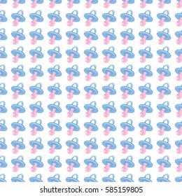 Seamless baby background for use in design, web site, packing, textile, fabric.Baby's dummy pattern.