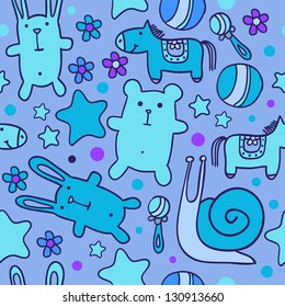 Seamless baby boy background