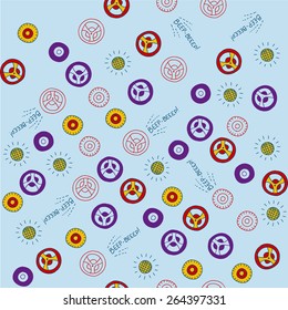 Seamless baby boy pattern in vector. Background.