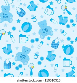 Seamless Baby Boy Shower Pattern