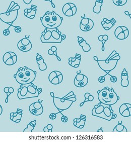 seamless baby boy shower pattern