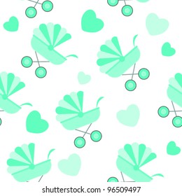 Seamless baby carriages pattern. vector background