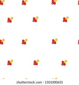 Seamless baby nipple pattern on white background. For textile, packaging, box, cardboard, packaging paper. 
Cartoon style. Vector