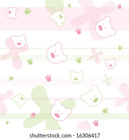Seamless baby pattern with bears  and lines. Lovely template for scrapbook, craft, home made projects, invitations, baby shower, party announcements
Nice modern  decorative texture
