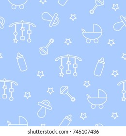 Seamless baby pattern for a boy