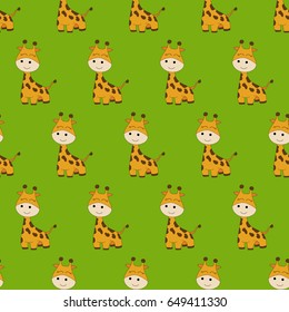 Seamless baby pattern with cute giraffe. Best Choice for cards, invitations, printing, party packs, blog backgrounds, paper craft, party invitations, scrapbooking.