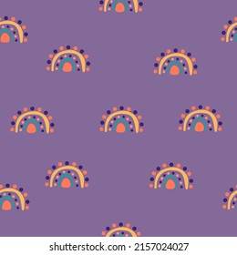 Seamless baby pattern Cute baby stars and rainbow clouds Creative night style for kids delicate, baby texture for fabric wrapping textile wallpaper clothing background Baby pajamas Vector illustration