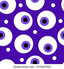 Seamless baby pattern with eye. Evil symbol. Halloween abstract background with eyeballs.