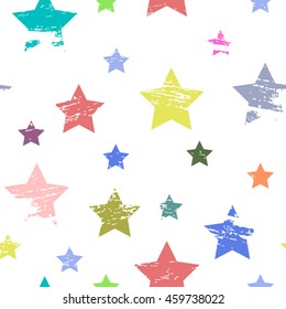 Seamless baby pattern. Image of colorful stars.