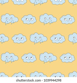 Seamless baby pattern with kawaii characters. Best Choice for cards, invitations, printing, party packs, blog backgrounds, paper craft, party invitations, digital scrapbooking.