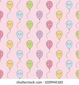 Seamless baby pattern with kawaii characters. Best Choice for cards, invitations, printing, party packs, blog backgrounds, paper craft, party invitations, digital scrapbooking.