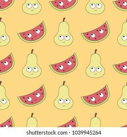 Seamless baby pattern with kawaii characters. Best Choice for cards, invitations, printing, party packs, blog backgrounds, paper craft, party invitations, digital scrapbooking.