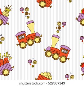 Seamless baby pattern. Many small locomotives on light background. - Powered by Shutterstock - Get 15% off with code: PIKWIZARD15