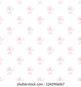 seamless baby pattern with stroller