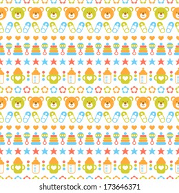 Seamless baby pattern for textiles, interior design, for book design, website background.