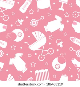Seamless baby pattern. Vector format