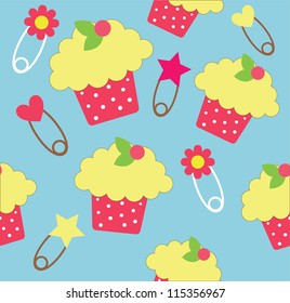 seamless baby pattern. vector illustration