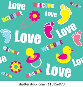 seamless baby pattern. vector illustration