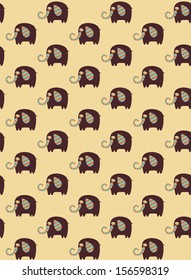 seamless baby pattern with whimsical elephant. vector illustration