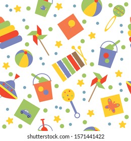 Seamless baby set. Vector illustration.