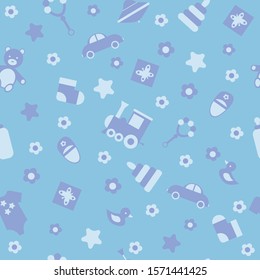 Seamless baby set. Vector illustration.