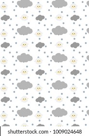 Seamless baby sheep pattern vector