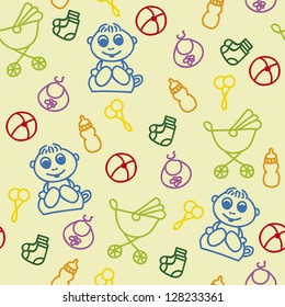 seamless baby shower pattern