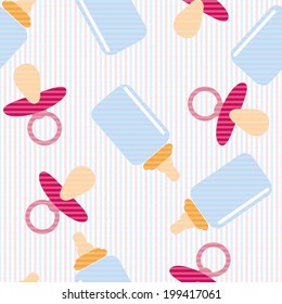 Seamless baby shower pattern with nipple