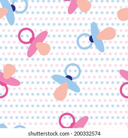 Seamless baby shower pattern with nipple