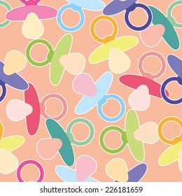 Seamless baby shower pattern with nipple