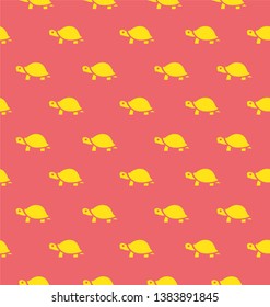 Seamless baby turtle cute pattern vector