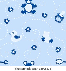 Seamless baby-boy quilt pattern (vector); a JPG version is also available