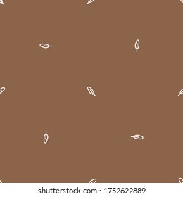 Seamless bacaground bird feather gender neutral baby pattern. Simple whimsical minimal earthy 2 tone color. Kids nursery wallpaper or boho cartoon animal fashion all over print.