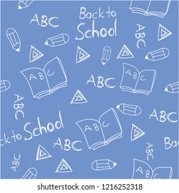 Seamless back to school hand draw pattern vector