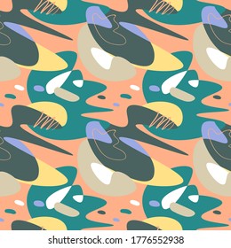 Seamless backdrop with abstract chotic shapes and patterns.