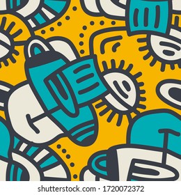 Seamless  backdrop with abstract hand draw pattern.